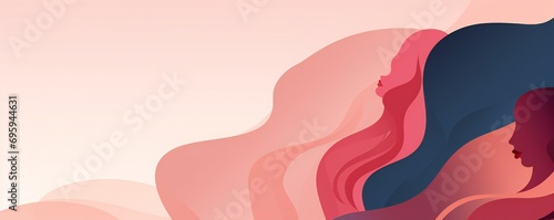 Abstract Women s day banner with empty copy space Generative AI 