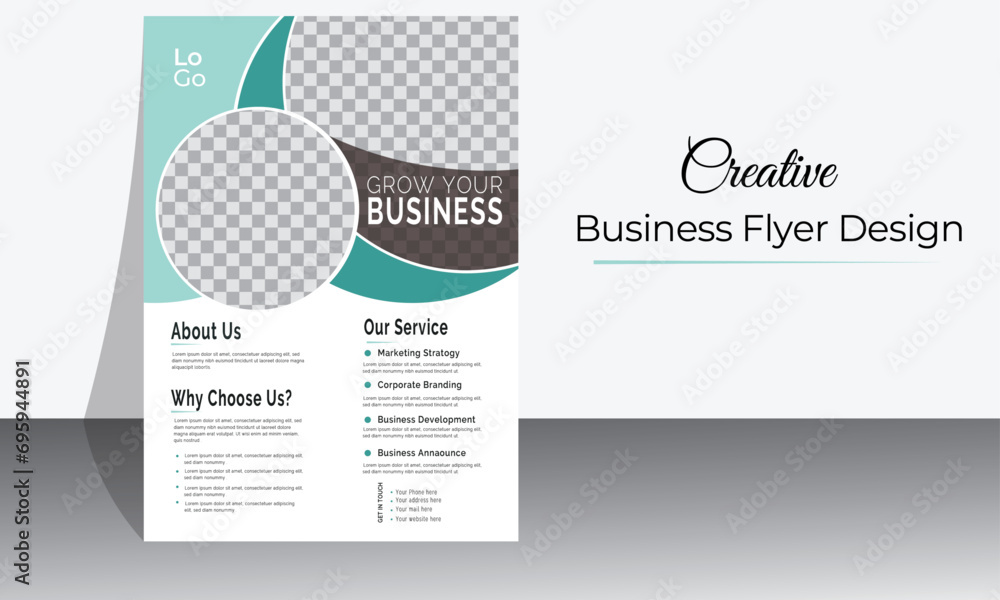 Fototapeta premium Brochure template layout design. Corporate business annual report, catalog, magazine, flyer mockup. Creative modern bright concept circle round shape