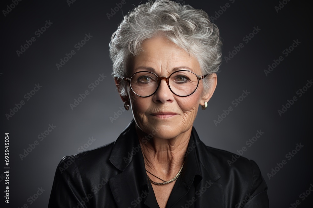 Elegant Senior Woman in Stylish Black Attire Elegant Senior Woman in Stylish Black Attire