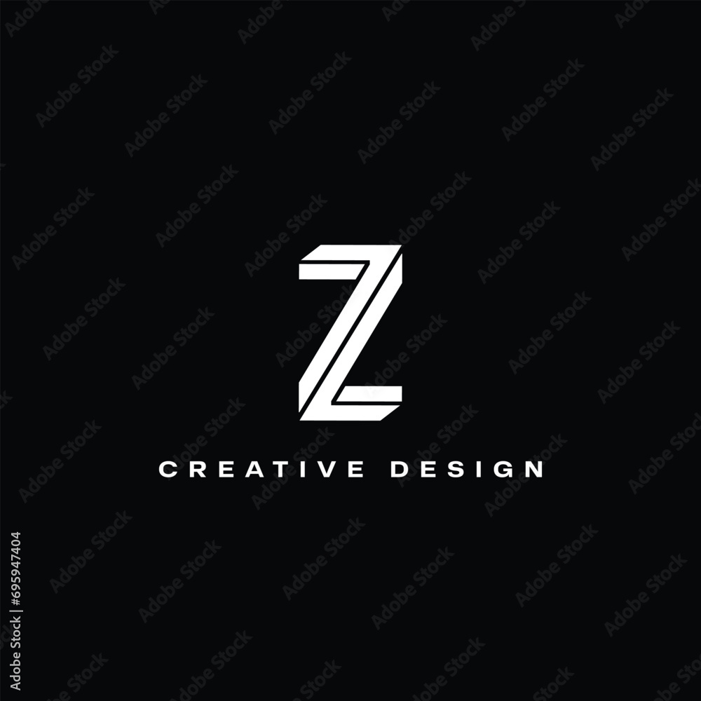 3D Style Minimal Z logo design 3D Style Minimal Z logo design