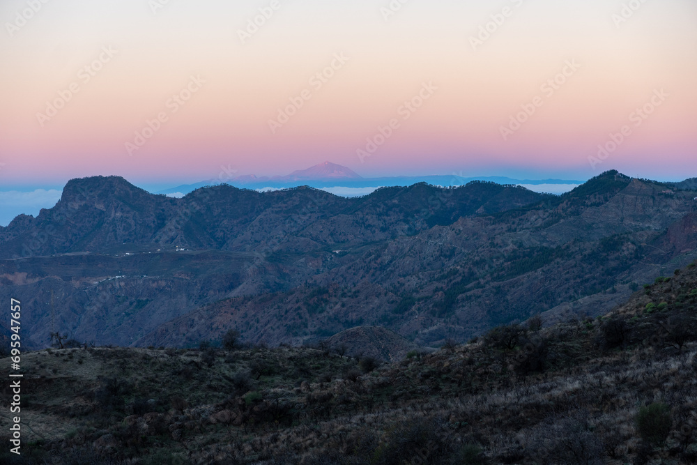 sunset in the mountains canary island sunset in the mountains canary island