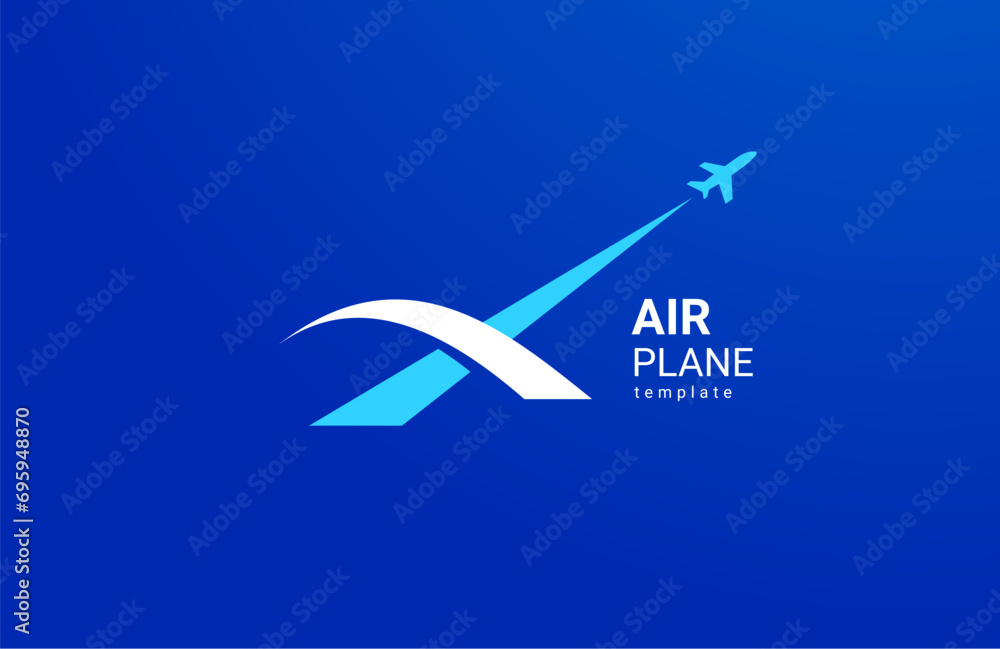 Airplane logo letter X curves actions lines vector Airplane logo letter X curves actions lines vector