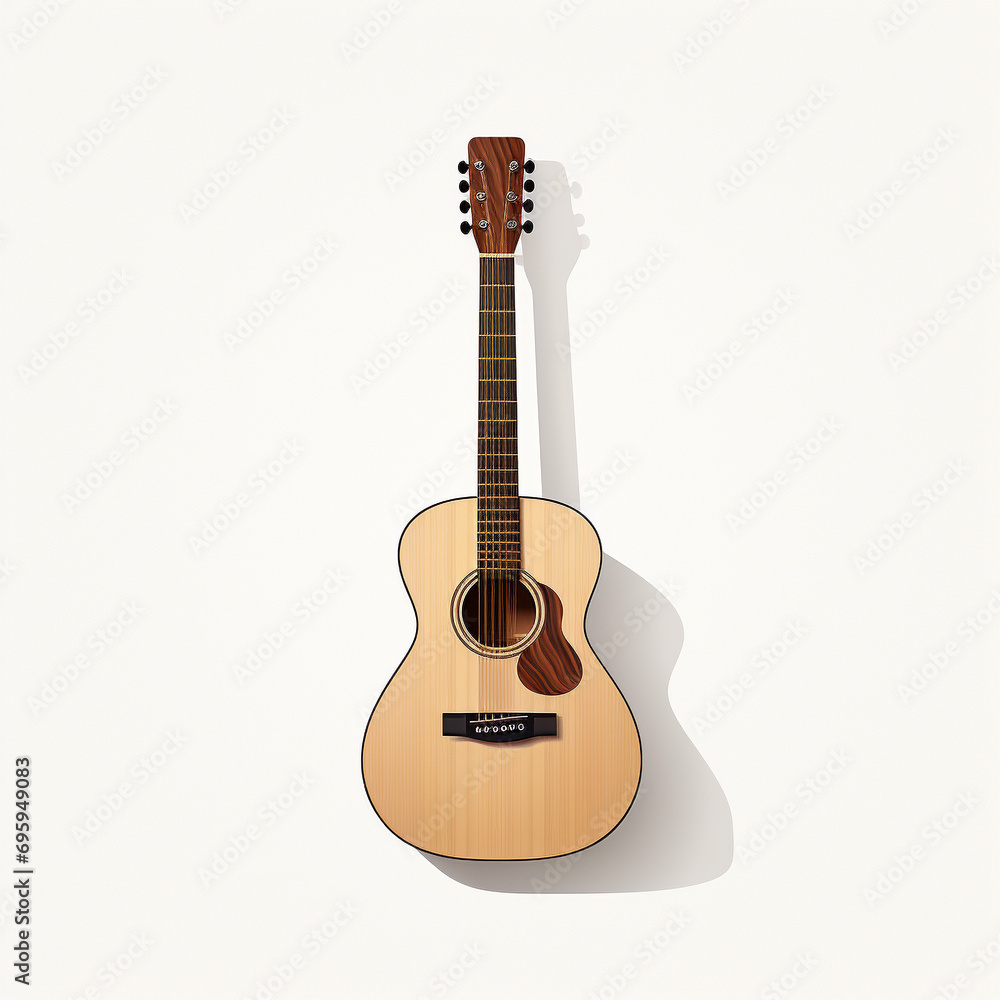 Fototapeta premium acoustic guitar isolated on white