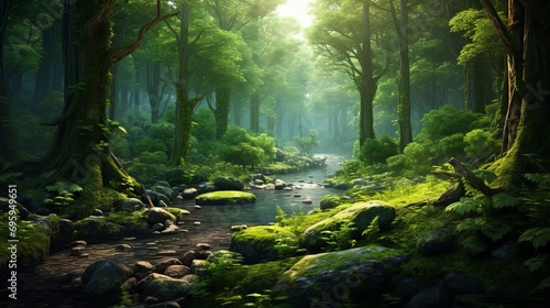 Lush Green Forest Earth Day Background
