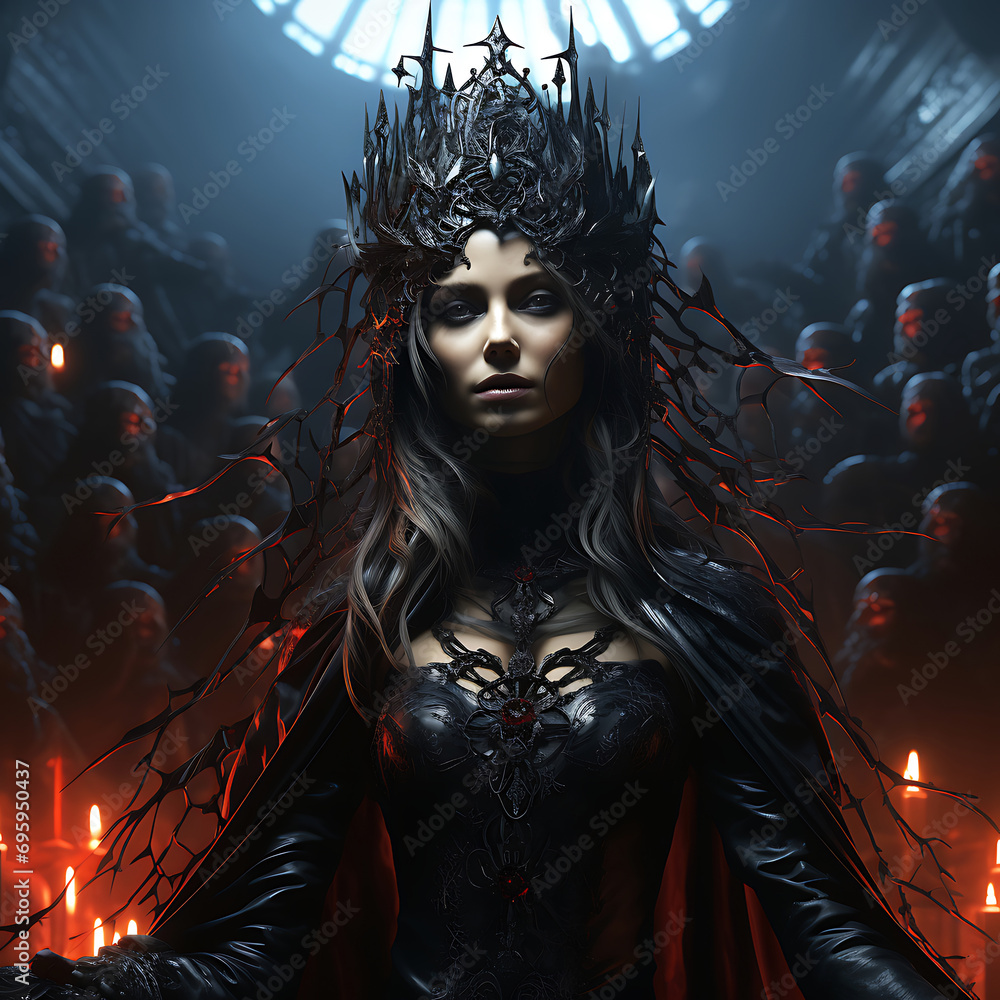 portrait of a fantasy dark queen generative AI