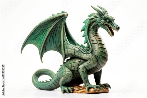 Detailed Green wooden dragon. 2024 symbol happy new year. Generate Ai