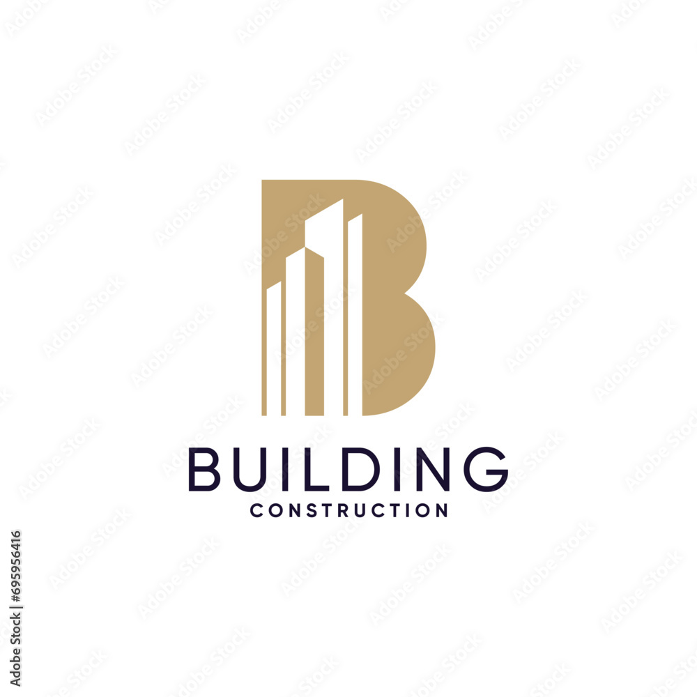 Building logo vector design for construction with creative style concept Building logo vector design for construction with creative style concept