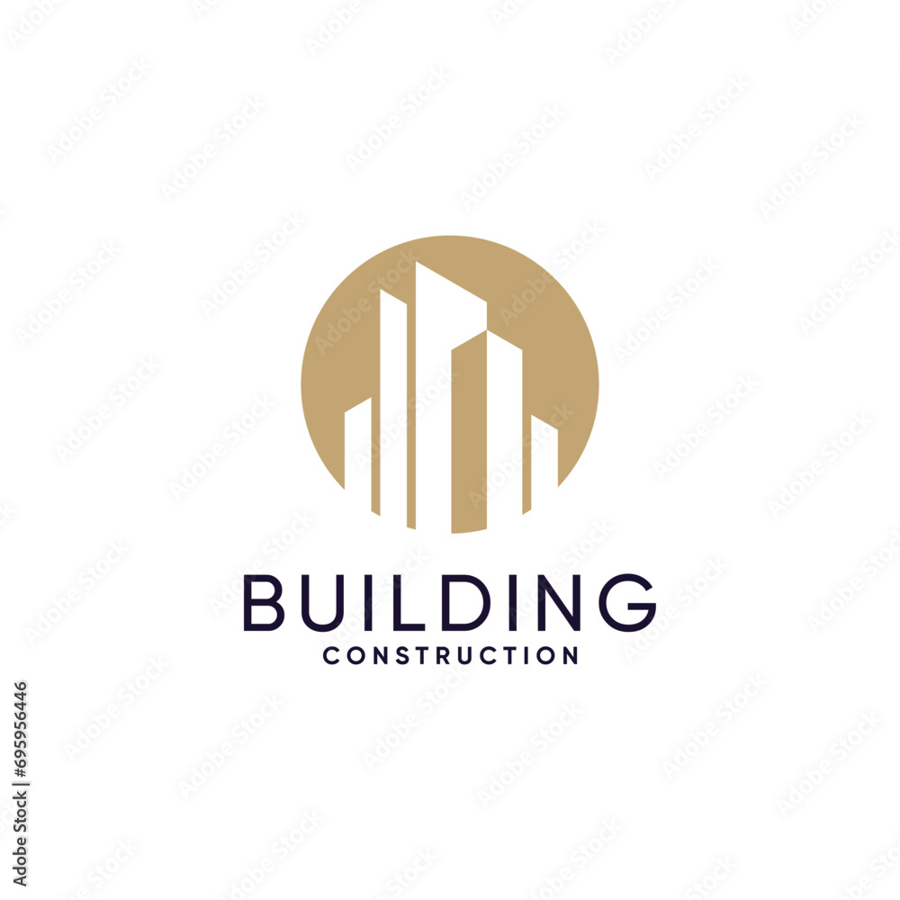 Building logo vector design for construction with creative style concept Building logo vector design for construction with creative style concept