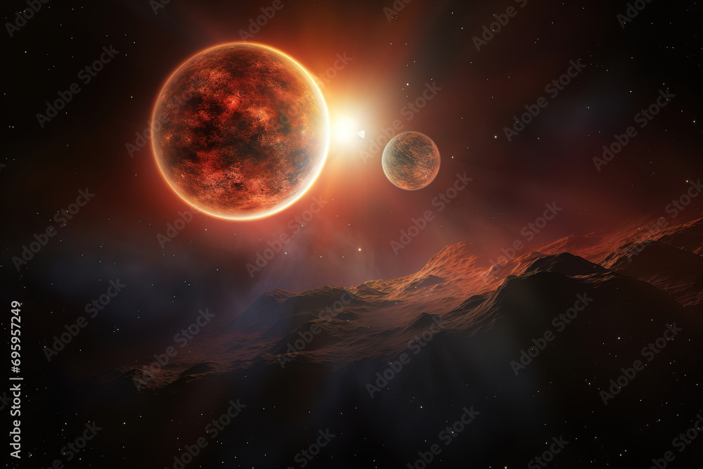 planets in space. Generative Ai planets in space. Generative Ai