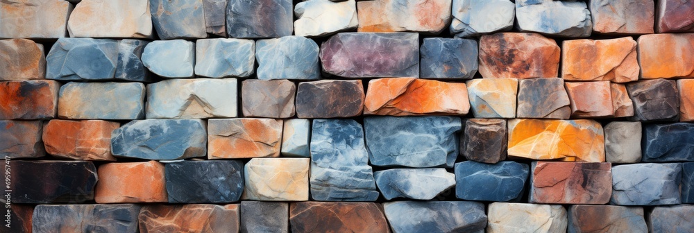 Fototapeta premium Pattern Colorful Granite Wall Orange White, Background Image, Background For Banner, HD