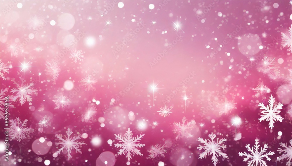 christmas pink background with snowflakes pink winter background