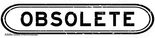 Grunge black obsolete word rubber seal stamp on white background