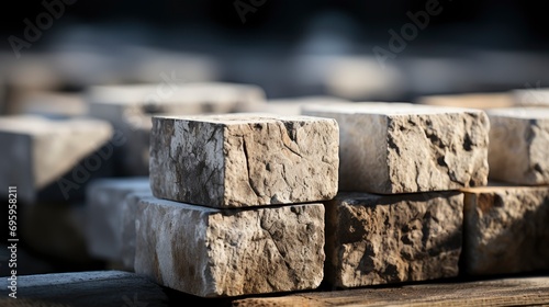 Pile Four Square Cinder Blocks Row, Background Image, Background For Banner, HD