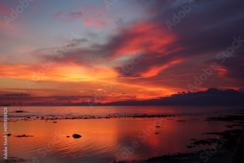 Wonderful Sunset with water reflection in the Philippines