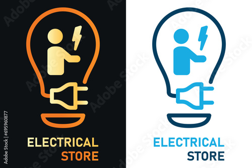 Elektriker, Elektrofachbetrieb, Elektroinstallateur, Elektrofachgeschäft - Logo, Firmenzeichen