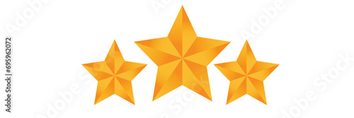 three Golden reward stars illustration clipart, Reward Stars, Award Illustration, golden Shiny Stars, Prize Stars, yellow Trophy Stars, Success Recognition, Gold Medal Stars, Accomplishment Stars