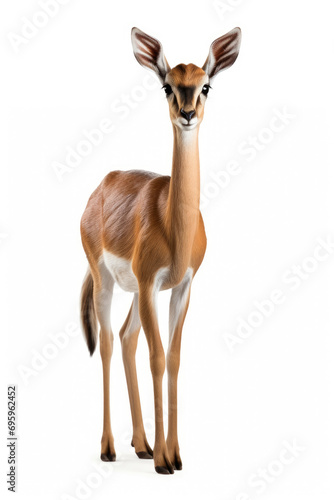 A Gerenuk on white background