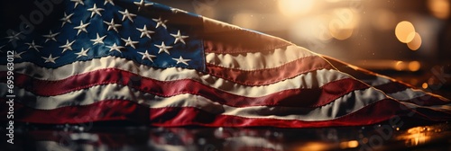 Spotlight On Shiny Us American Flag, Background Image, Background For Banner, HD