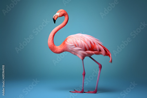 Poised Flamingo with Ballet Slippers Portrait. Generative AI illustration