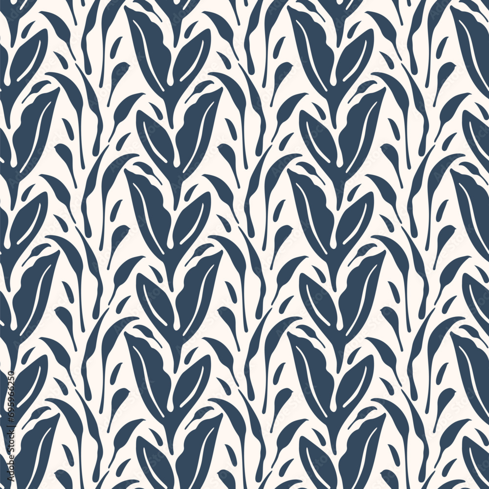 Black and White seamless pattern with leaves. Vector Black and White seamless pattern with leaves. Vector