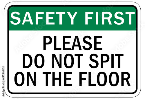 Do not spit sign