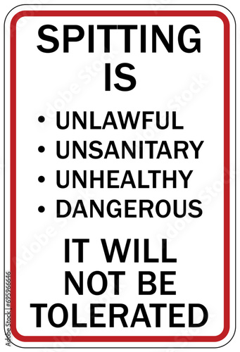 Do not spit sign