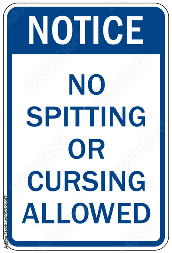 Do not spit sign