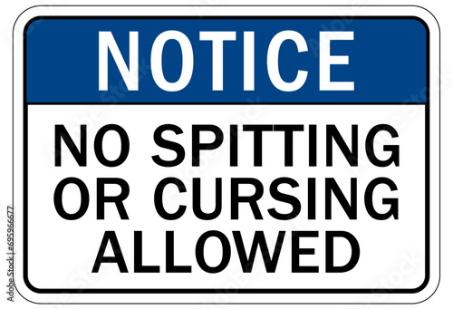 Do not spit sign
