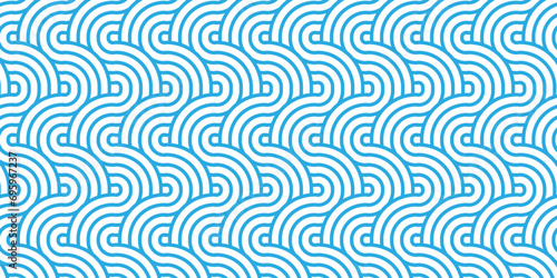  Modern diamond geometric waves spiral pattern and abstract circle wave lines. blue seamless tile stripe geomatics overlapping create retro square line backdrop pattern background. Overlapping Patter