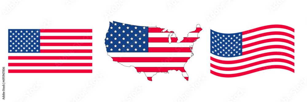 Vector USA flag, American flag.