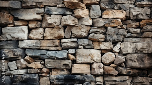 Wall Made Natural Stones Rough Background, Background Image, Background For Banner, HD