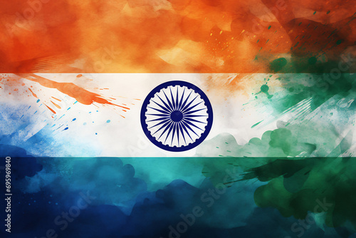 Happy Independence in India country flag artwork, ai generative