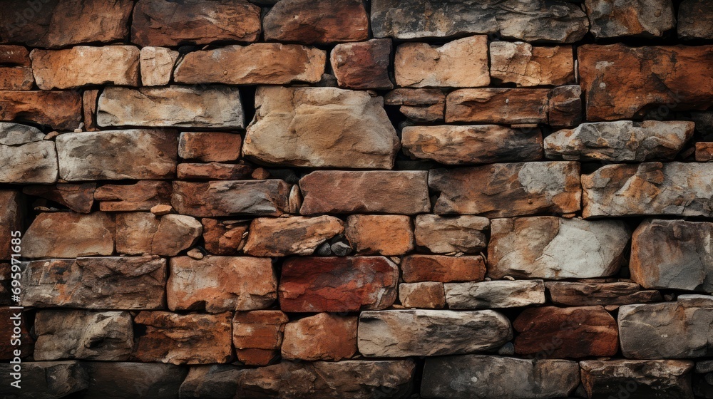 Antique Block Wall Brickwall Rough Stonelaying, Background Image, Background For Banner, HD