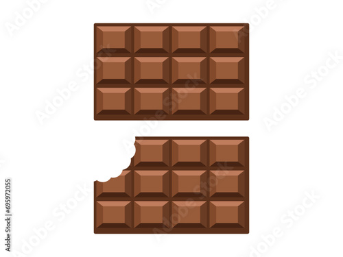 板チョコと食べかけの板チョコ