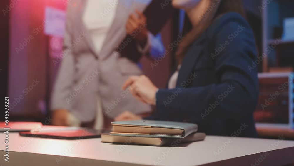 Careful businesswoman analyzing financial graphs report on computer, typing company strategy Executive manager working overhours at investment plan in startup office. Business concept Careful businesswoman analyzing financial graphs report on computer, typing company strategy Executive manager working overhours at investment plan in startup office. Business concept