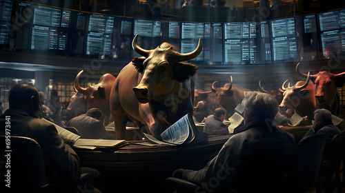 Stock market illustration, Bull market generativ ai
