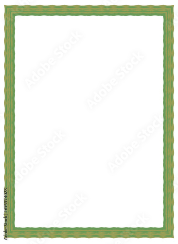 Green Frame on a white background with space for text, blank frame vector illustration	
