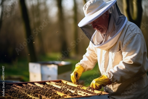 Beekeeper Ensuring the Well-being of Beehive Residents