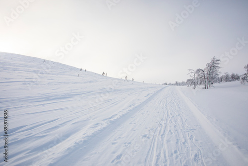 Winter landscape in Pallas Yllastunturi National Park, Lapland, Finland
