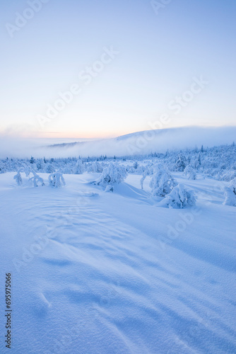 Winter landscape in Pallas Yllastunturi National Park, Lapland, Finland