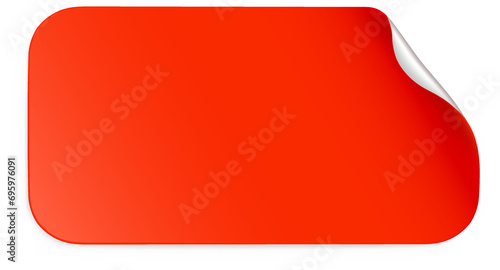 Red Curled Corner Label