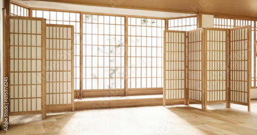 Wallpaper Mural cleaning Interior, wood Empty room and wooden floor room modern style. Torontodigital.ca