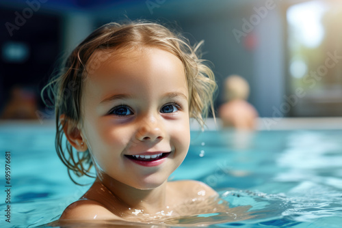 Little Girl Swimming with Delight