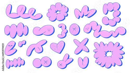 Bubble abstract shapes sticker pack