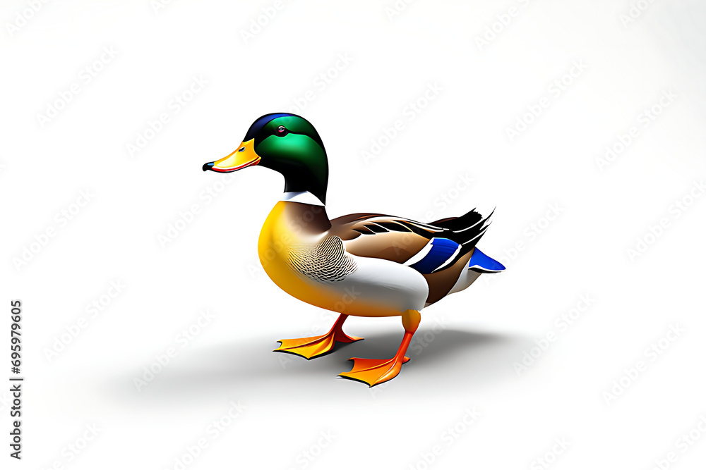 Obraz premium colorful duck on white background