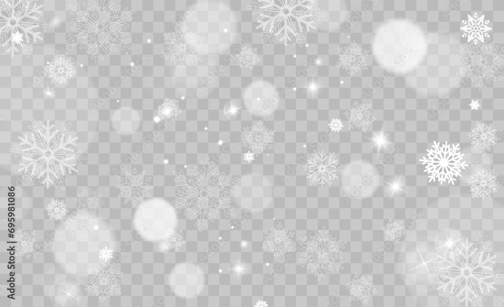 Tiny flying snow flakes illustration. Snowstorm dust freeze shapes ...