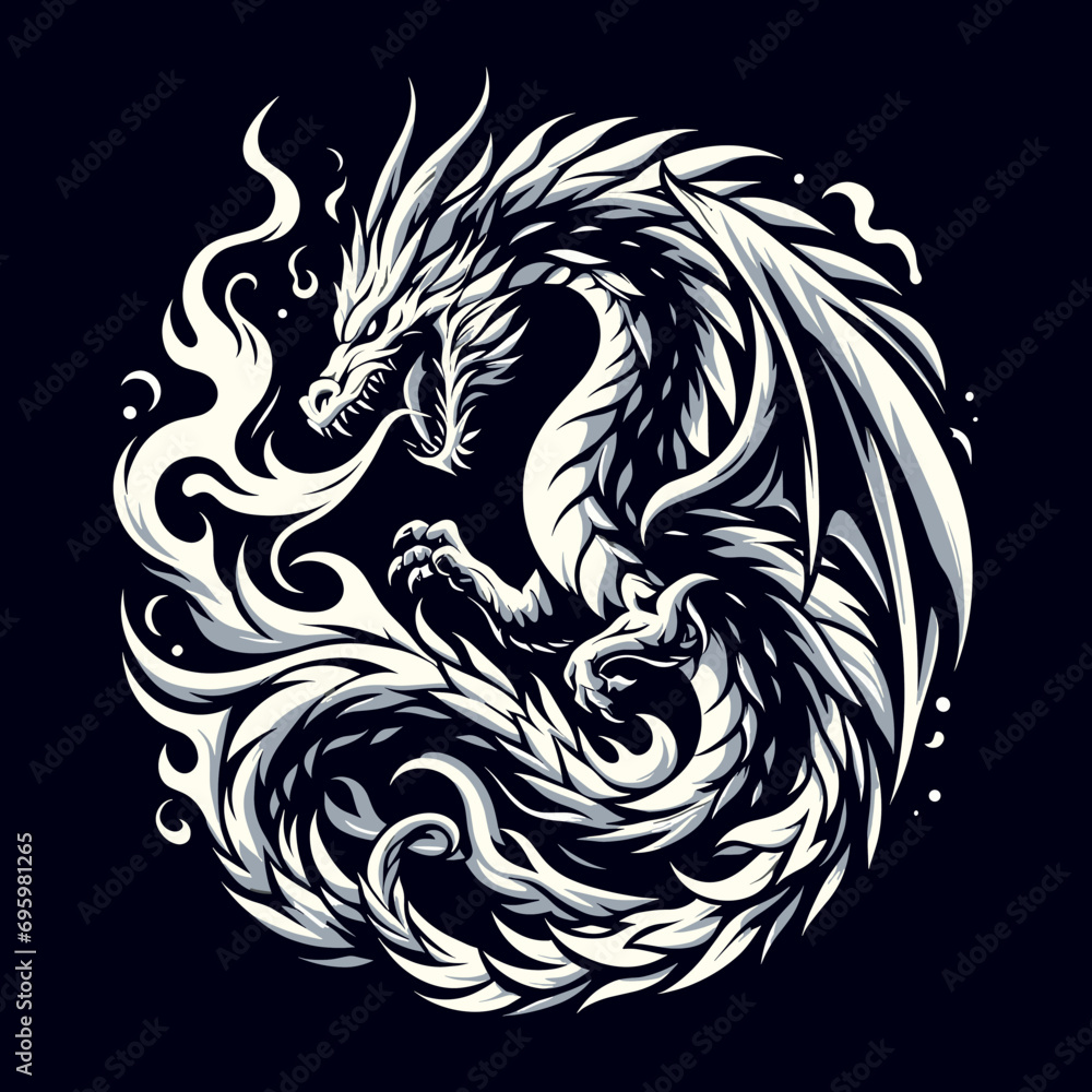 Tshirt Design Artwork Angry Dragon