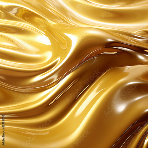 Fondo abstracto con formas sinuosas, textura suave y tonos dorados, con reflejos de luz