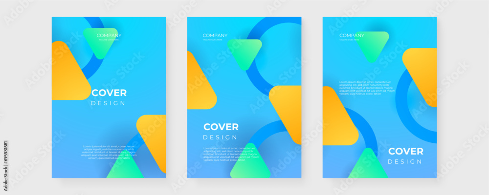 Colorful colourful cover design with abstract shapes illustration. Creative templates for report, corporate, ads, branding, banner, cover, label, poster, sales