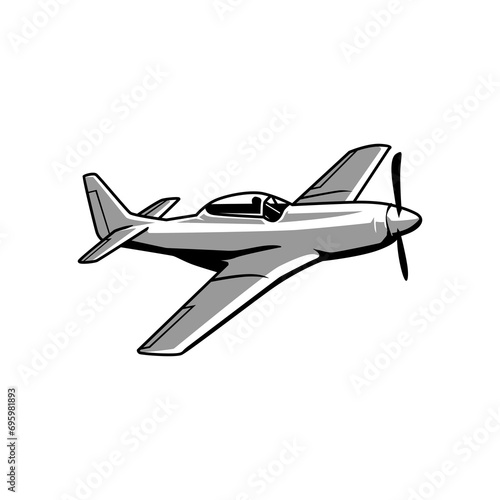 vector air craft fighter on white background, use for logo or illustration